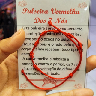 KIT 12 PULSEIRA PROTETORA VERMELHA 7 NÓS KABBALLAH em Oferta na Shopee
