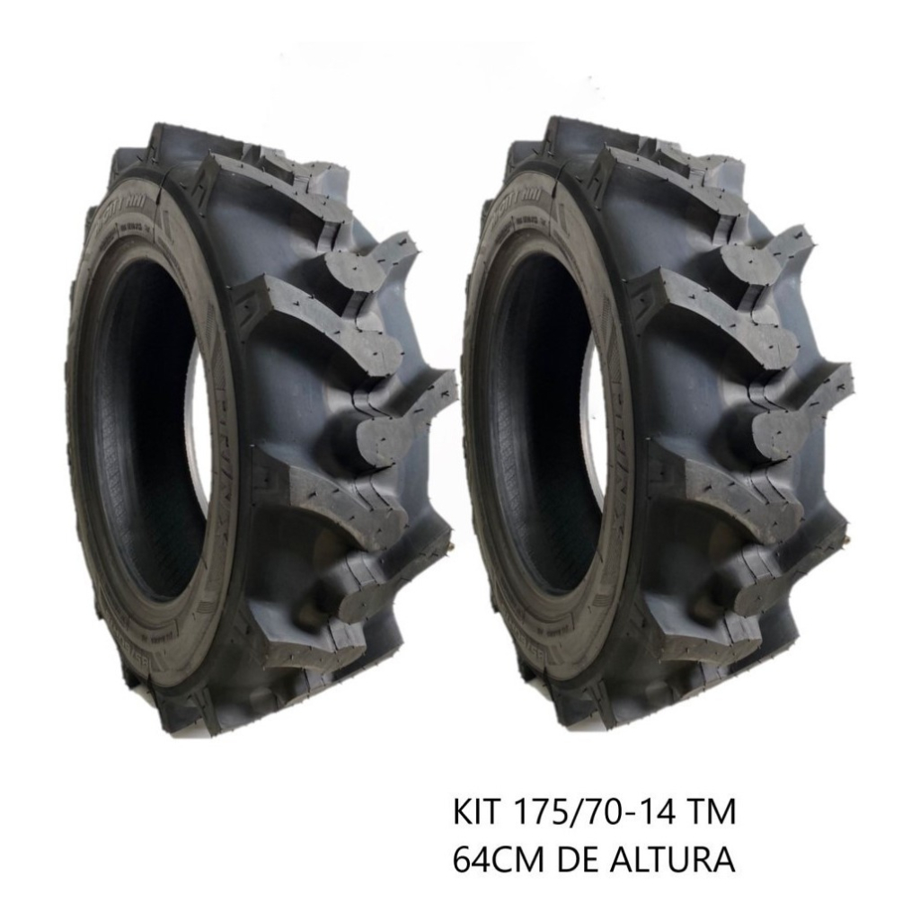 Kit 2 Pneus Aro 14 Fronteira Gaiola Fusca Trilha Baja Lama Agricola
