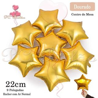 Balões Metalizado Estrela 22cm em Oferta na Shopee