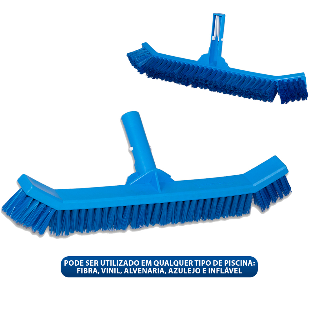 Escova Curva De Piscina Com Cerdas Nylon 34cm Limpeza Pronta Entrega