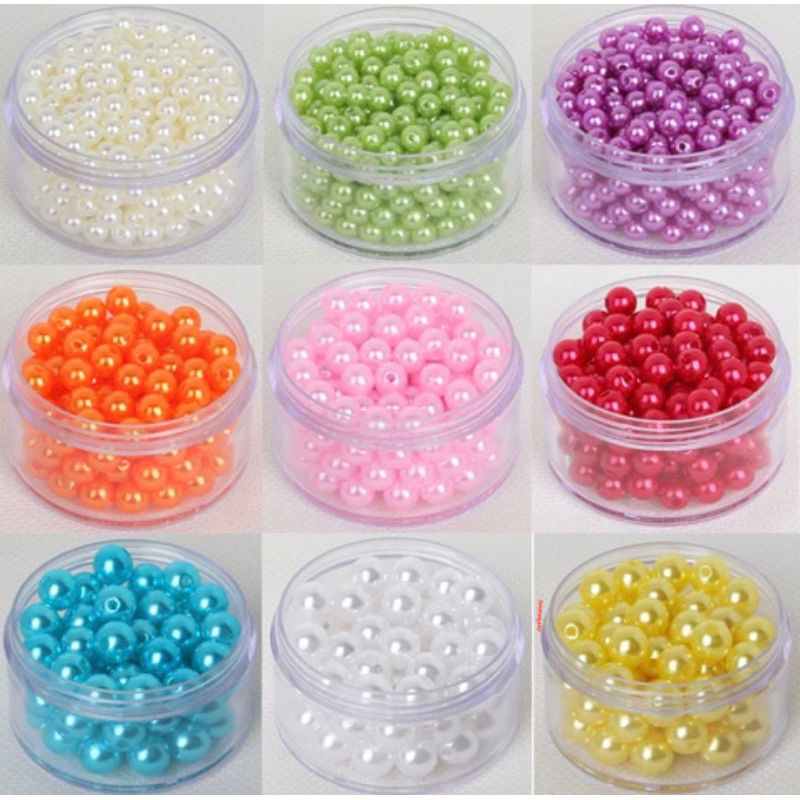 Kit Pérola 6mm com Furo Passante para Pulseiras Artesanato 9x 40gr aprox 3.500perolas