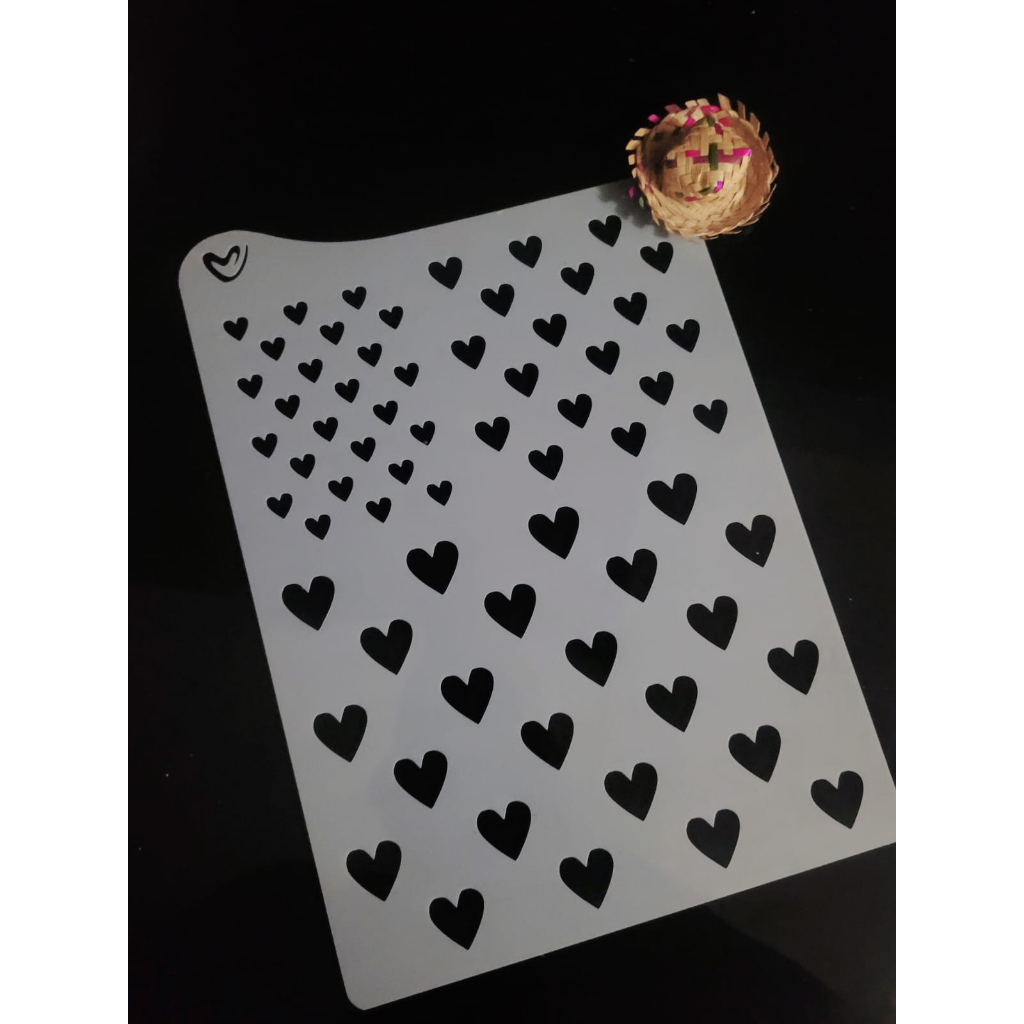 Stencil Corações - Moldes Vazados