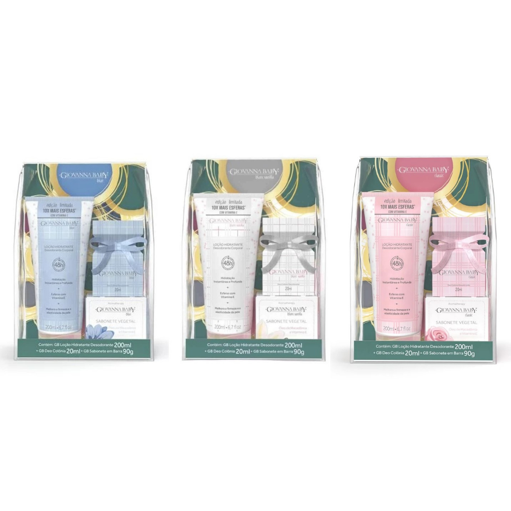 Kit Giovanna Baby Colônia + Hidratante + Sabonete Vegetal