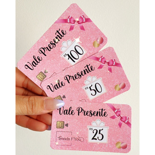50 Cartões  vale presente Personalizado com sua logo PAPELARIA PERSONALIZADA em Oferta na Shopee