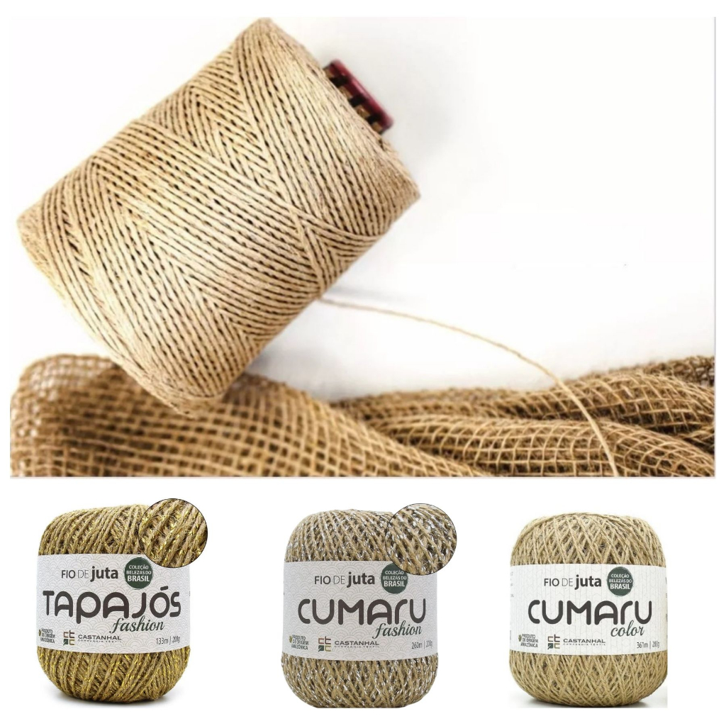 Barbante Fio de Juta Cordão 4 cabos por metro Natural Dourado ou Prata 10/4 - 2,5mm Laços Enfeites Artesnato no geral