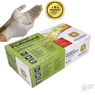 Luva Látex Profissional Com Pó Descartável 100 unidades em Oferta na Shopee