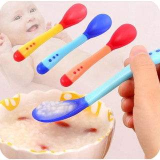 Colher Infantil para Bebê de Silicone Térmica com Indicador de Temperatura Promoção
