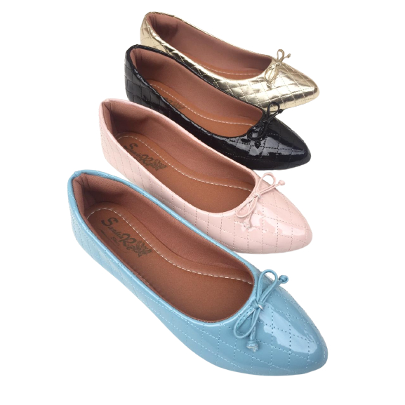Kit 3 pares sapatilhas femininas bico fino sapatilha sandália rasteirinha confortável promoção
