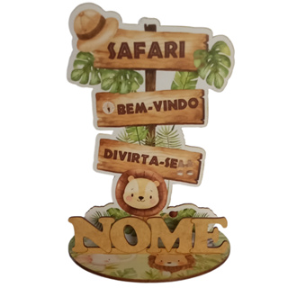 Centro de Mesa 12 Placa Safari Personalizado Lembrança Festa em Oferta na Shopee
