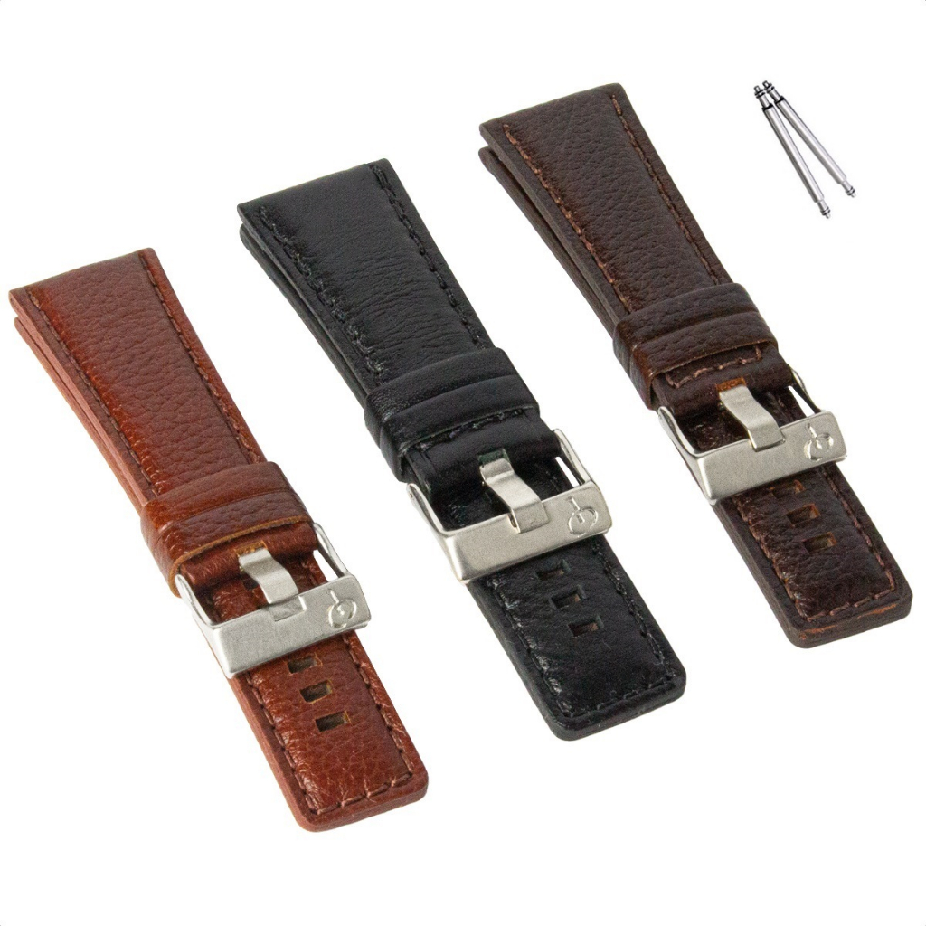 Pulseira 28mm Couro Para Relógio Inteligente Digital Analógico Smartwatch Pinos Encaixe Tradicional em Oferta na Shopee