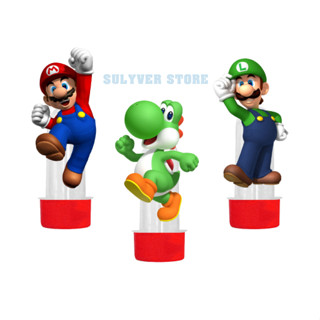 Tubetes Super Mario c/ aplique 3D Festa Aniversário