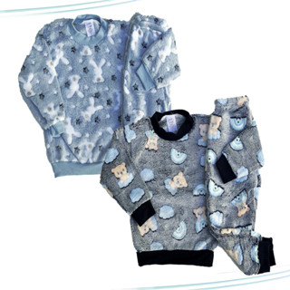 Kit 2 Conjuntos Pelinhos Fleece Infantil Inverno 1 ao 3
