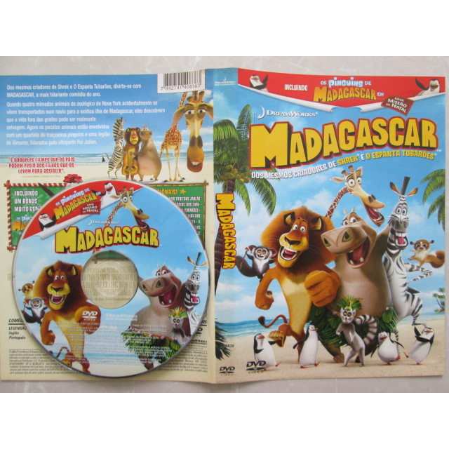 DVD - MADAGASCAR / Incluindo Os Pinguins De Madagascar Em Uma Missão De Natal / Encarte / Original