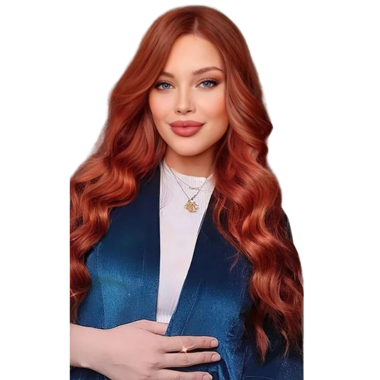 Peruca Lace Wig Ruiva Ondulada Natural Fibra Orgânica + Wig Cap em Oferta na Shopee