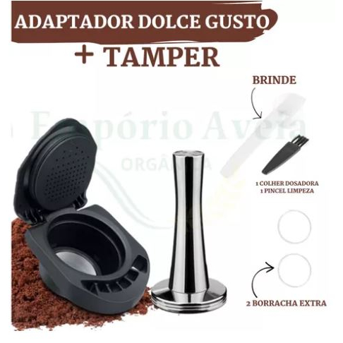 Adaptador para Pó de Café Dolce Gusto Genio S- Piccolo + Tamper Inox