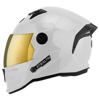 Capacete Moto Fechado Feminino Masculino Pro Tork Stealth Solid Brilhante Com Viseira Dourada Novo Lançamento