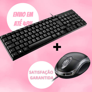 Kit Teclado E Mouse Basico Com Fio USB em Oferta na Shopee