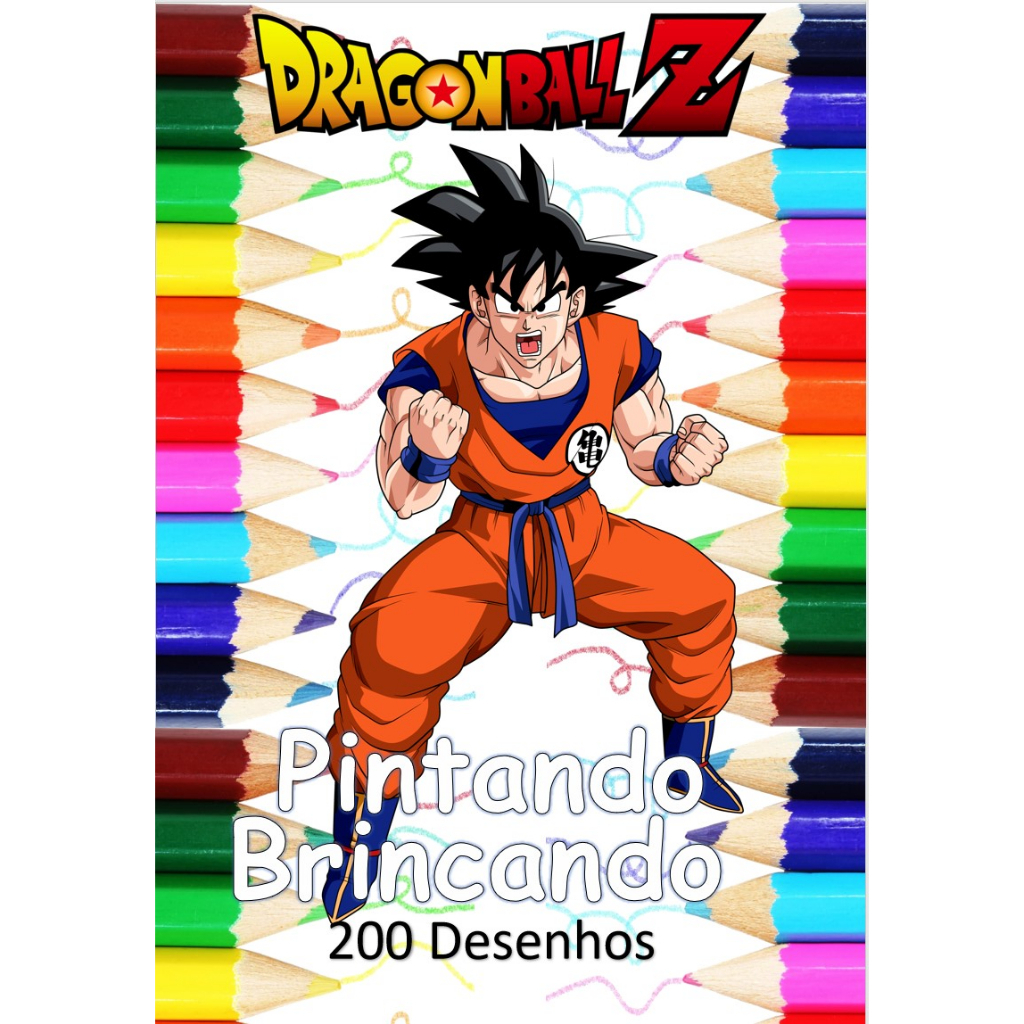 100 Desenhos Para Colorir e Pintar - Tema DragonBall Z - Folhas A4 Sulfite Avulsas/Soltas