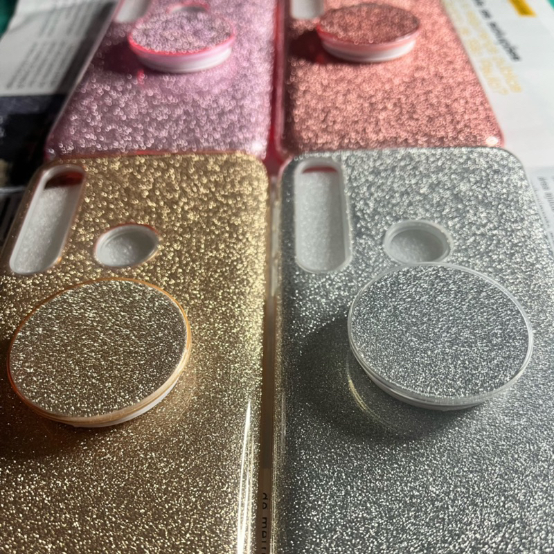 (Com Pop Socket)Capinha Glitter Brilho Com Pop Socket Para MOTOROLA G8PLAY