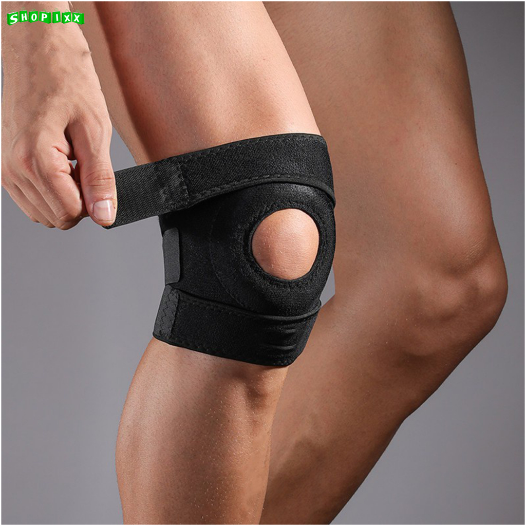 Joelheira Articulada Reforçada Ortopedica Neoprene Crossfit Ajustável Preta