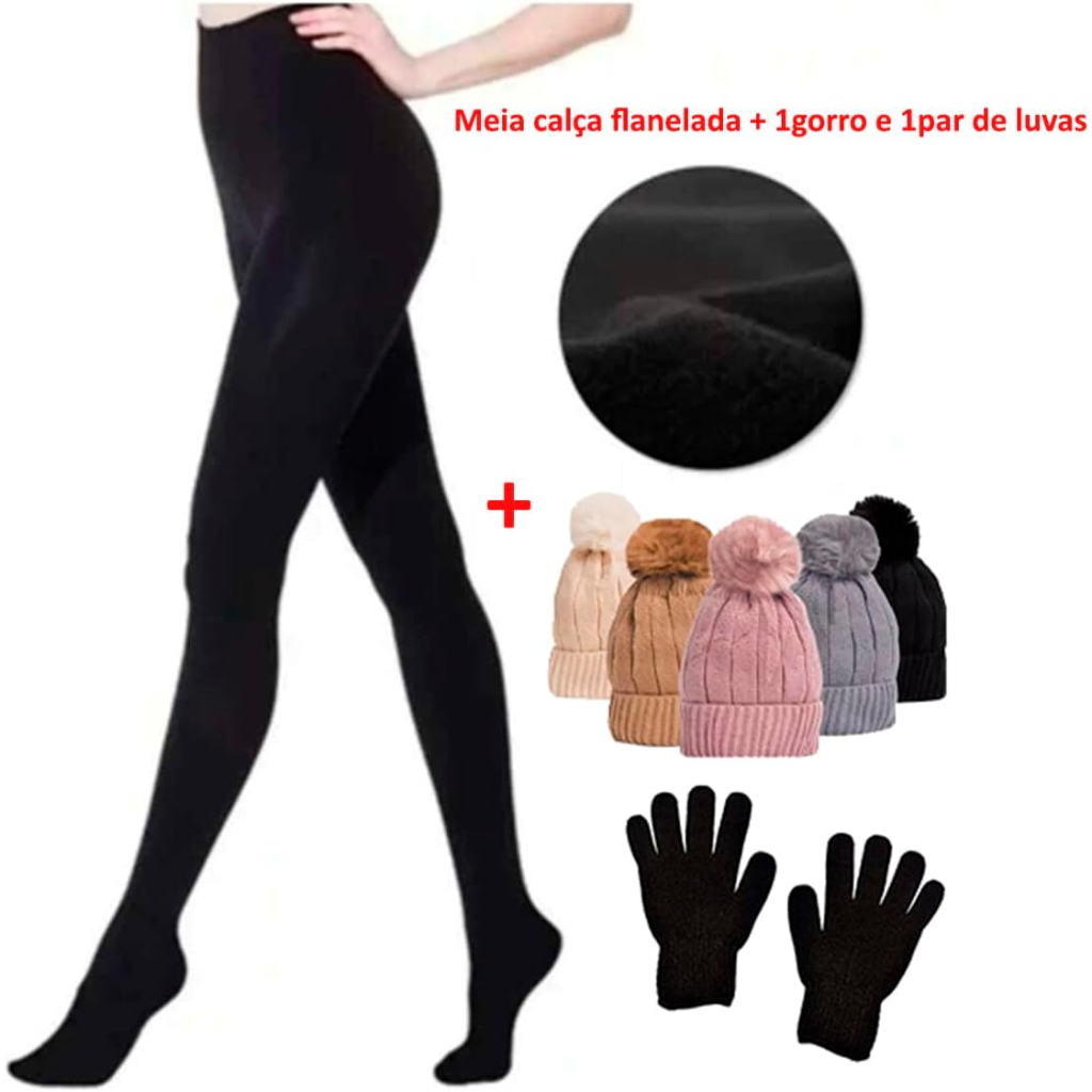 Meia Calça Flanelada Translúcida - Comprar com Melhor Preço em Lingerie e Roupa Íntima