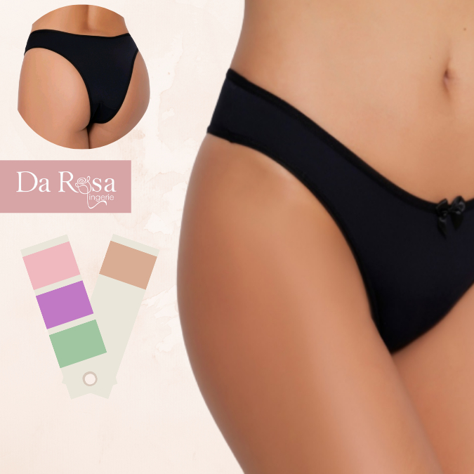 Calcinha Feminina Confort tipo biquíni Microfibra Lisa Lingerie Básica 5 cores Mari Da Rosa Lingerie