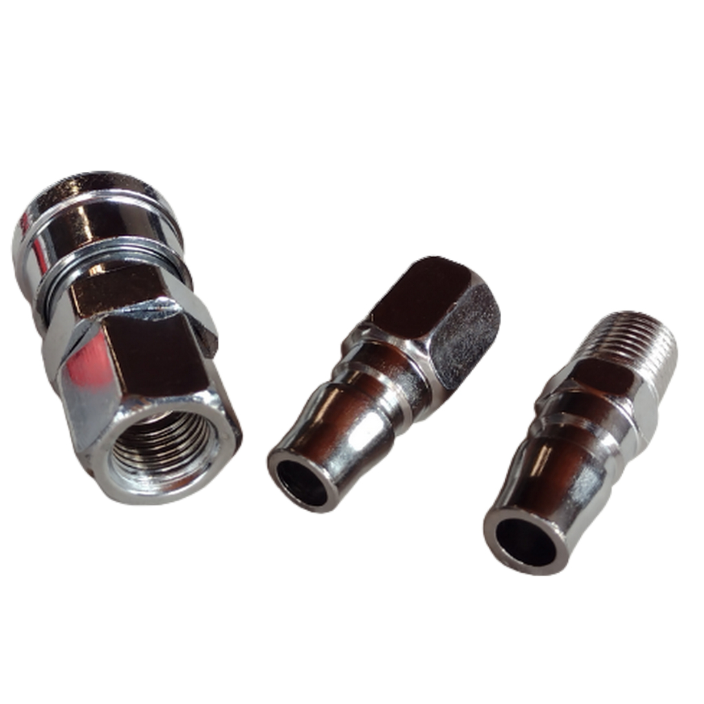 Kit Engate Rápido:  1 Pino Macho + 1  Femea + 1 engate   Para Ar Comprimido - PADRÃO (Japonês)