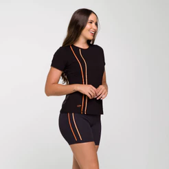 Cropped Viscolycra Feminino Preto para Academia e Treinar Regata Fitness Feminina F