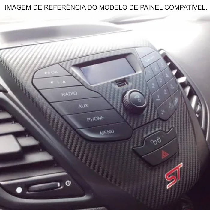 New Fiesta Nacional Apliques Interior Fibra De Carbono Acessórios para Carro