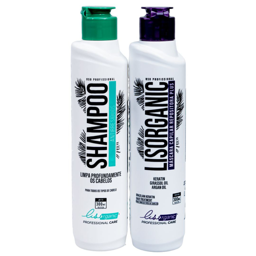 Kit Escova Progressiva Premium (Semi Definitiva) Lisorganic 2x300ml Troia Hair