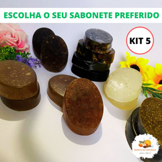Kit 5 Sabonetes Artesanais Ervas Naturais Especiarias Banho de Limpeza Energética Espiritual Artigos Religiosos