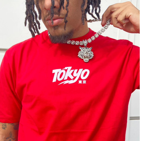 Camisa Camiseta Blusa Streetwear Penteada Fio 30.1 estampada Tokyo Vermelha modelo Premium