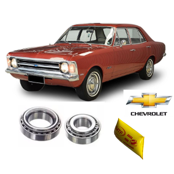 2 Rolamentos Roda Dianteira GM Opala Caravan 4/6cc 69 79 71 72 73 74 + Graxa 40 gramas (11710/749 + 44649/44610)