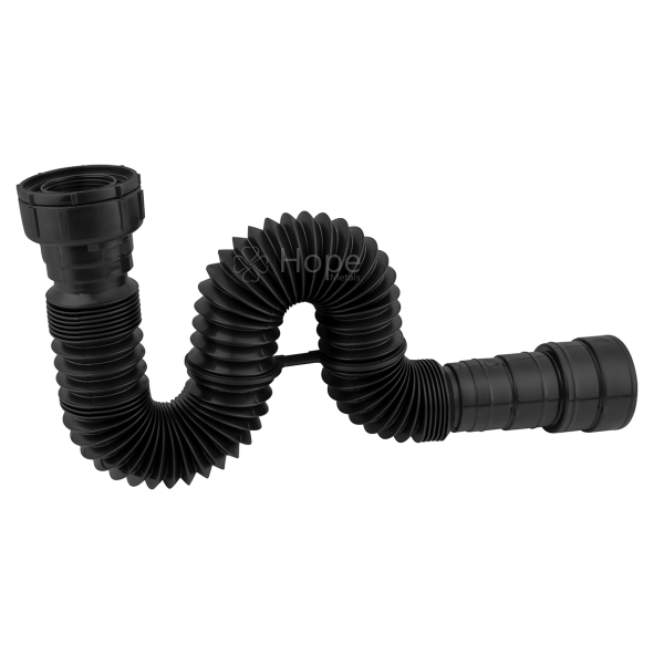 SIFÃO SANFONADO PIA COZINHA LAVATORIO BANHEIRO PRETO 110 CM