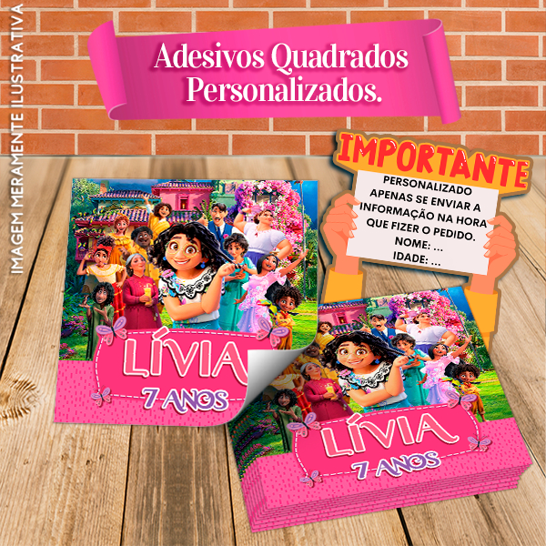 Adesivos Quadrados Personalizados Encanto