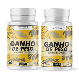 GANHO DE PESO CÁPSULAS NATURAIS 2 FRASCO SUPLEMENTO P/ AUMENTO DE MASSA CORPORAL PREMIUM