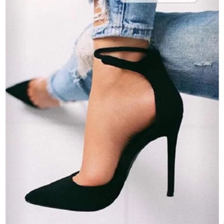 Sandália Social Scarpim Salto Medio 8,0 cm Varias Cores Salto Fino Alto Elegance Camurça 8,0 cm