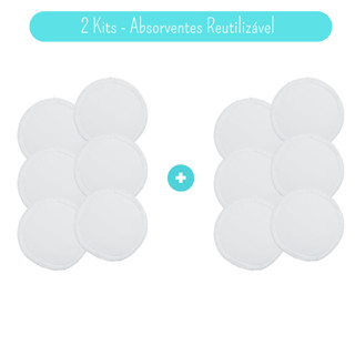 Kit 2x Absorvente Ecológico Reutilizável Com Bolsinha P/ Lavagem - 100% Algodão amamentação