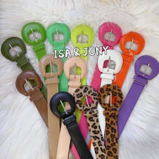 Cinto Feminino 3cm Colorido Fivela redonda