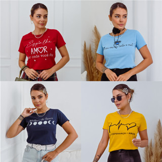 Kit 7 Blusinha Feminina T-shirt Camiseta Roupas Femininas