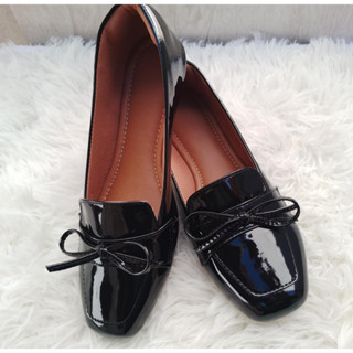 Sapatilha Bico Quadrado Verniz Feminina Confortável Mocassim Casual