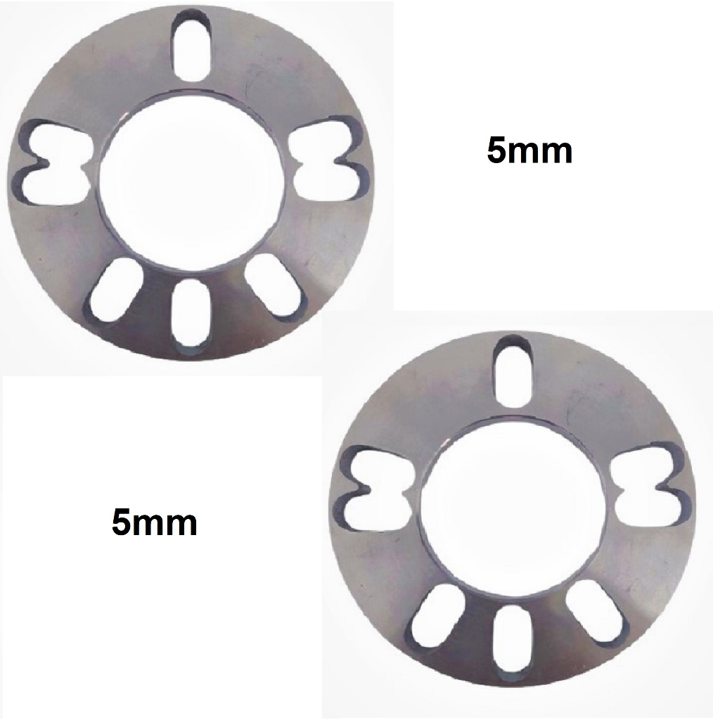 Par Espaçador Roda Universal 4 E 5 Furos 5mm Até 5x120 2 peças