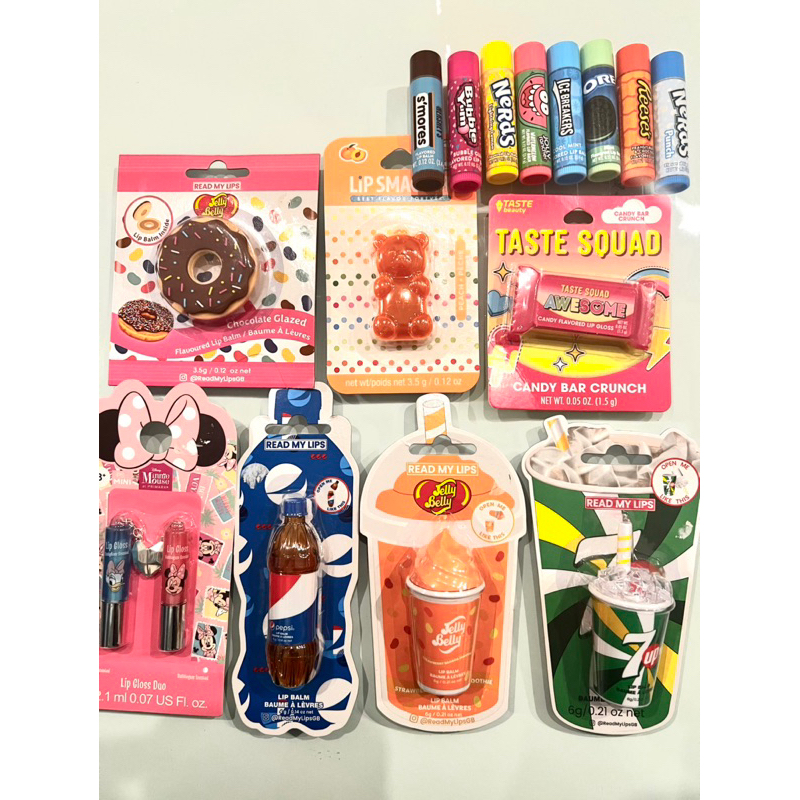 brilho labial / hidratante labial / lip balm m&m / oreo / nerds em Oferta na Shopee