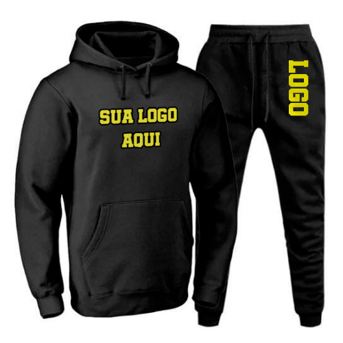 Kit Blusa e Calça Personalizada Moletom Unissex Conjunto