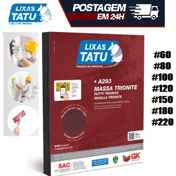 Lixa Para Massa  Parede Reboco Massa Corrida Gesso 60 A 220 - Lixas Tatu