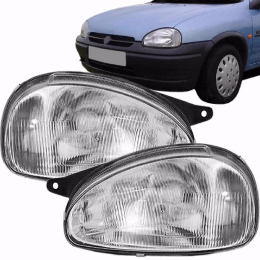 Farol Corsa 1994 95 96 97 98 1999 Lente de Vidro Raiada Cromado