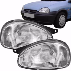 Farol Corsa 1994 95 96 97 98 1999 Lente de Vidro Raiada Cromado