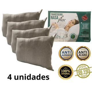 Kit 4 Travesseiro Travisseiro Tradicional Nasa bambu Alto Macio Astronauta Nassa