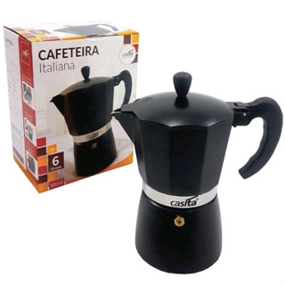 Cafeteira Italiana 6 Xicaras Preta Marca Casita