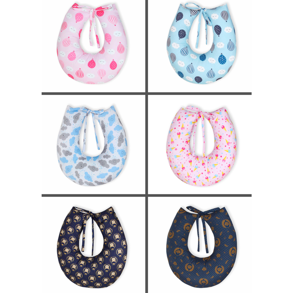 Almofada De Amamentação Para Amamentar Com Laço Zíper Refil e Capa Removível Macia 100% Algodão